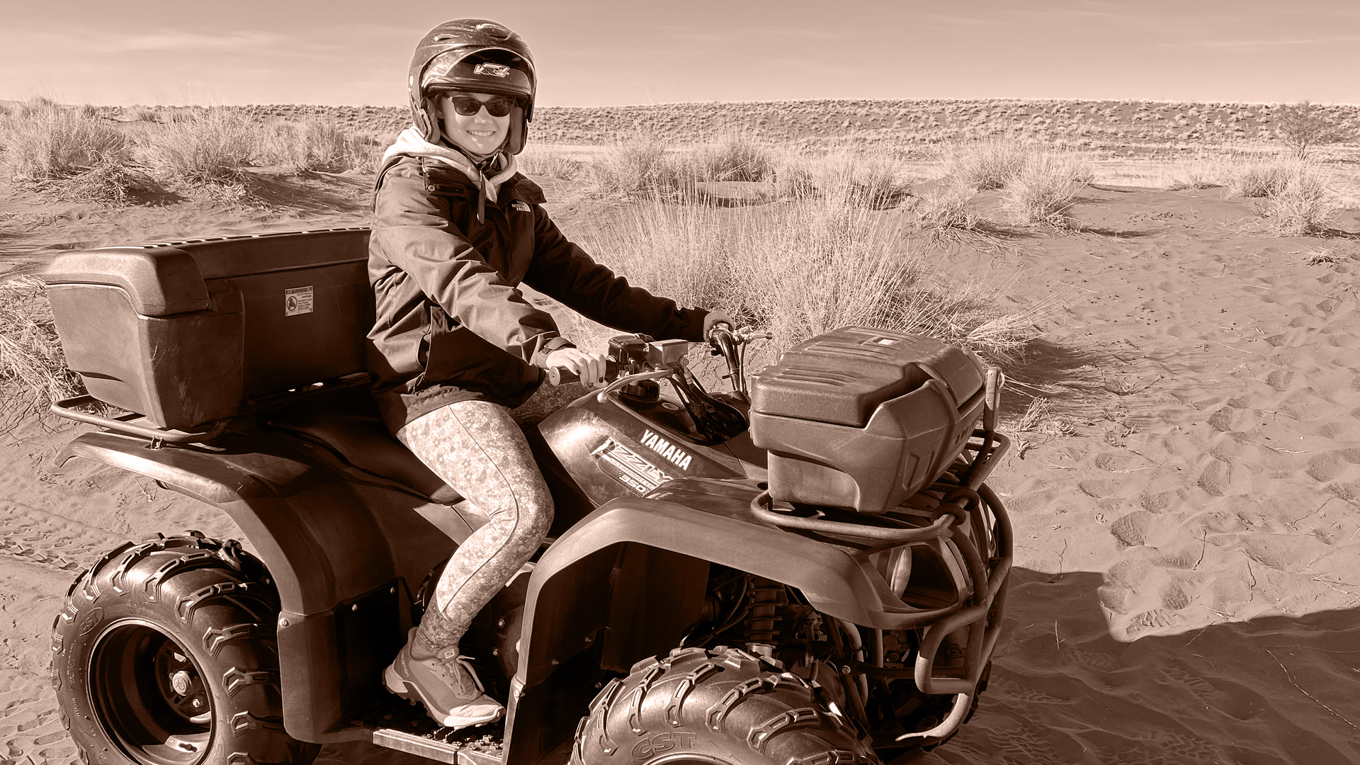 Altia on a quad-bike